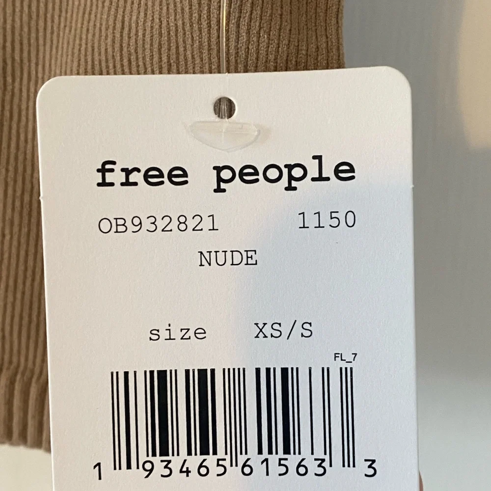 Free People Nude Ribbed Crop Top NWT - Picture 5 of 5